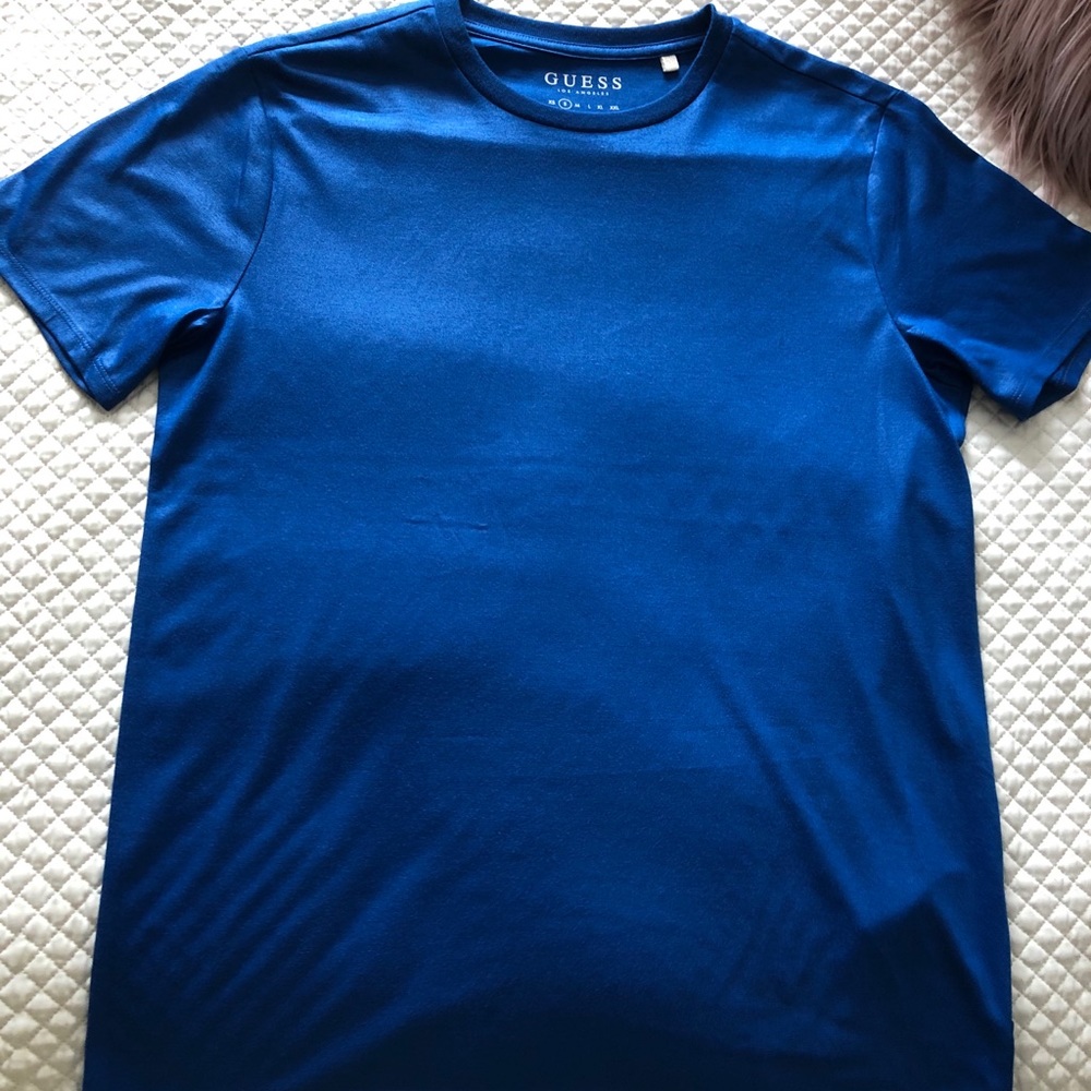 GUESS blue metallic shirt